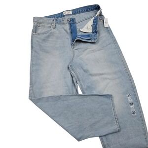 NEW Gap Barrel Jeans Womens 33 16R Light Indigo High Rise Tapered Relaxed 90s